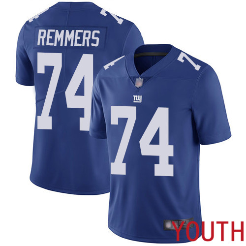 Youth New York Giants #74 Mike Remmers Royal Blue Team Color Vapor Untouchable Limited Player Football NFL Jersey